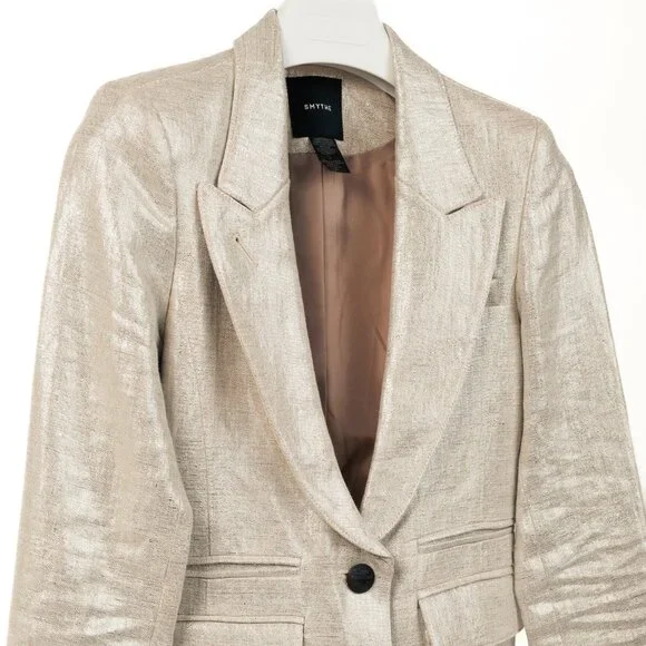 Smythe Spring 2020 Pewter Peaked Lapel Blazer - Picture 4 of 10